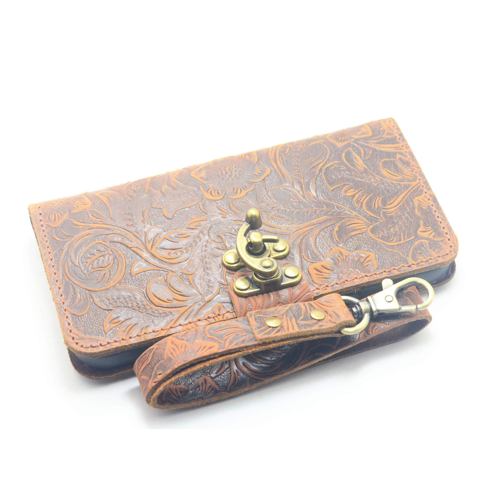 JJNUSA Compatible with iPhone 12 mini 5.4inch 2020 Handmade Genuine Distressed Leather Wallet Case Flip Cover Case