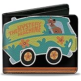 Buckle-Down Scooby Doo Wallet, Bifold, Scooby Doo Mystery Machine Pose Peddle to the Meddle Black, Vegan Leather