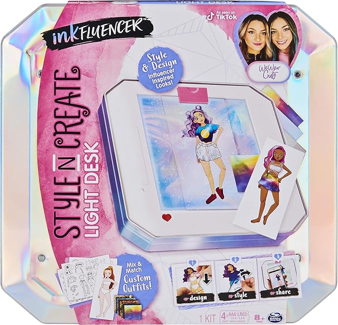 Amazon Com Inkfluencer We Wear Cute Style N Create Light Desk Activity Kit To Create Customized Outfits Toys Games