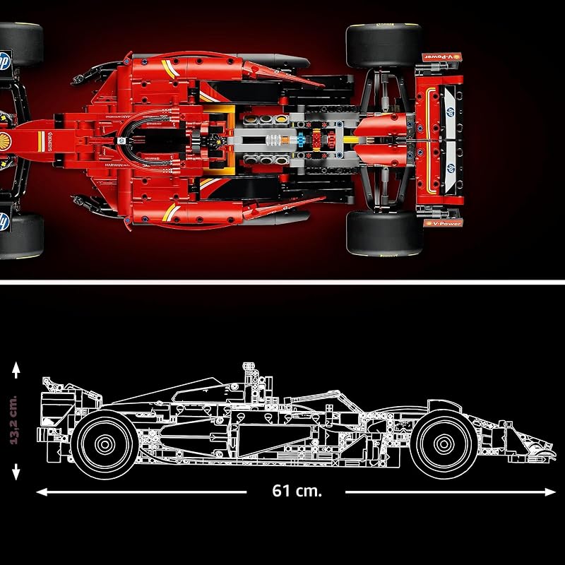 Technic Monoposto F1 Ferrari SF-24 - Modello di Auto Formula 1 da Collezione in Scala 1:8 con Motore V6, Cambio, Sterzo e DRS, Idea Regalo per Adulti, Uomo e Donna Fan Sport Motoristici 42207