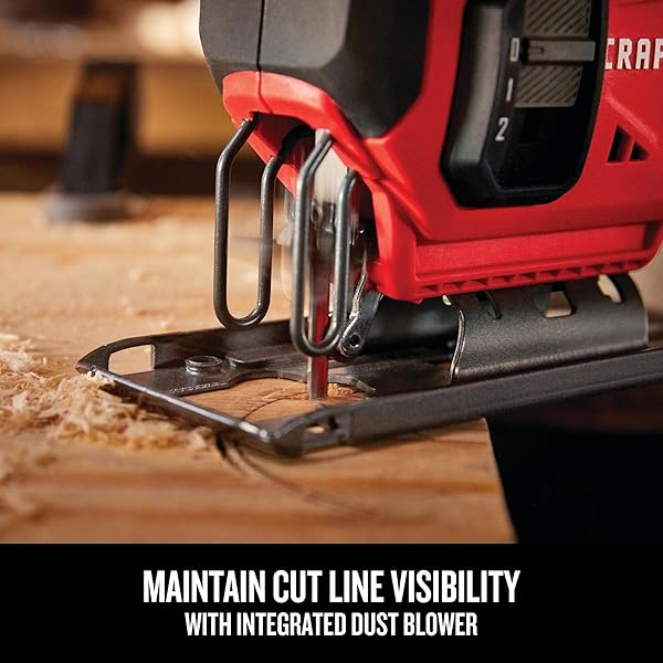 CRAFTSMAN V20 CORDLESS JIG SAW, 3 ORBITAL SETTINGS, UP TO 2,500 SPM, BARE TOOL ONLY (CMCS600B)