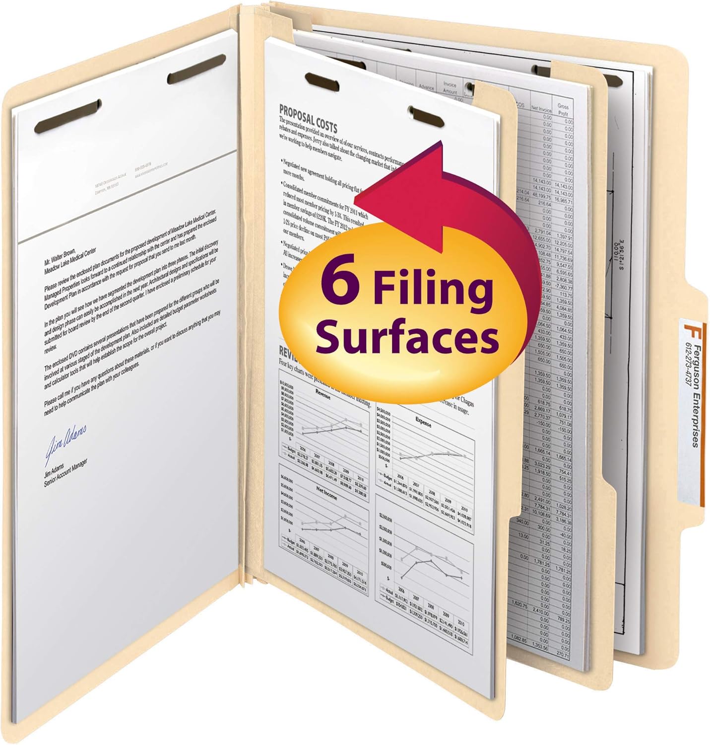 Smead Classification File Folder, 2 Dividers, 2" Expansion, 2/5-Cut Tab, Letter Size, Manila, 10 per Box (14000) : Manila File Folders : Office Products