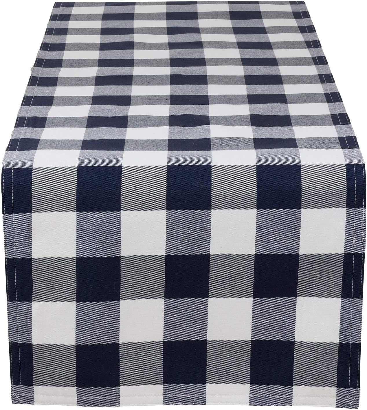 Best blue and white checked table runner