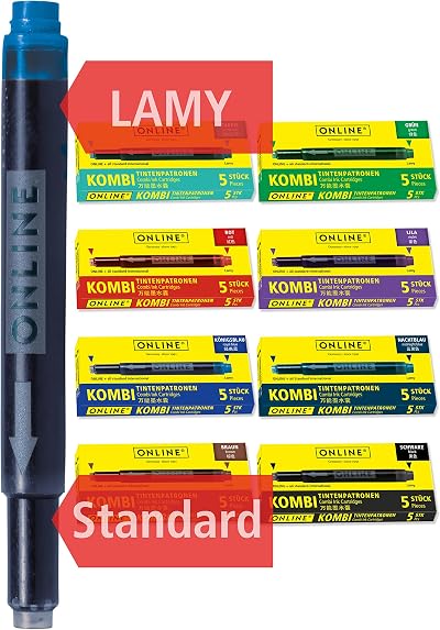 Online 40x Compatible Lamy Ink Cartridges Colourful 8 Box Pack