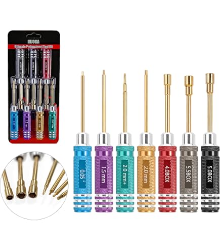 ShareGoo 4PCS Hex Nut Key Socket,RC Repair Tools 4.0 5.5 7.0 8.0mm Spanner Box,Flat Head Screwdrivers Screw Drivers Wrench For RC Hobby Car Truck Truggy Boat Airplane