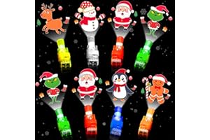 HIPYGYM Christmas Party Favors Gifts 36 PCS Finger Lights Christmas Goodie Bag stuffers, Glow in the Dark Xmas Toys Bulk for Stocking Fillers Holiday Favors Prizes Classroom Rewards Xmas Party Supplies