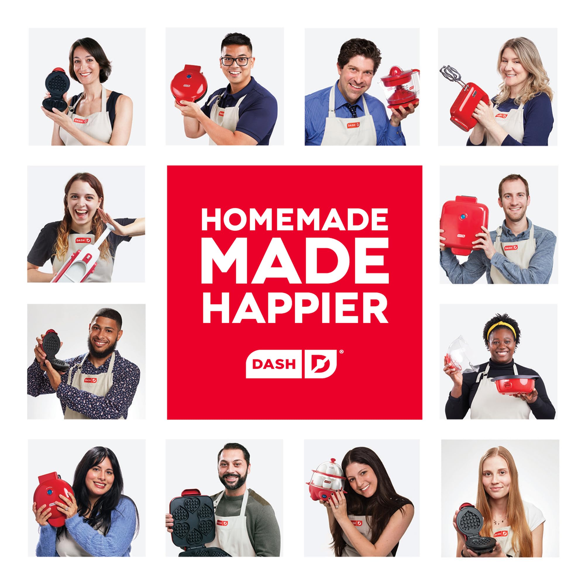 DASH Mini Waffle Maker - 4” Waffle Mold, Nonstick Waffle Iron with Quick Heat-Up, Nonstick Surface - Perfect Mini Waffle Maker for Kids and Families, Just Add Batter (Red)