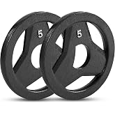 JFIT Olympic 2 Inch Grip Plates and Bumper Plates for Barbell - Single Weights or Sets of 2 (Muliple Weights)