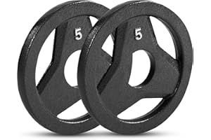 JFIT Olympic 2 Inch Grip Plates and Bumper Plates for Barbell - Single Weights or Sets of 2 (Muliple Weights)