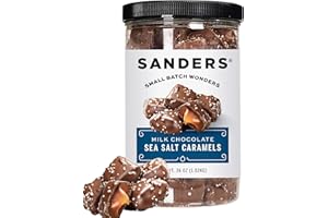 JUST GROWN Sanders Milk Chocolate Sea Salt Caramels, 36 Oz. (Pack of 1)