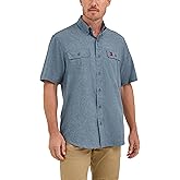 Wrangler Mens Men's Short-Sleeve Vented Button-Down Work Shirt