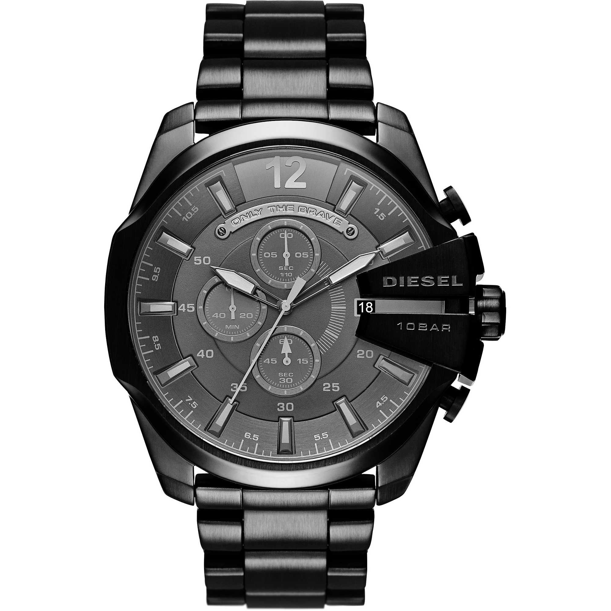 Diesel Watch for Men Mega Chief, Quartz Chronograph Movement, 51 mm Black Stainless Steel Case with a Stainless Steel Strap, DZ4355 — image 1
