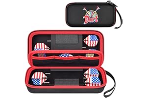 Againmore Dart Protective Case for 6 Pieces Metal Tip Darts, Steel Darts Carrying Storage Holder Bag for Flights, Shafts & Accessories-Box Only