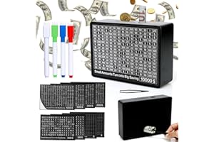 XIHEER Money Saving Box with Counter, Money Vault Savings 10k with 8 Money Targets, Piggy Bank Cash Vault Wooden Savings Box 10000 Money Savings Challenge for Cashbox (Black)