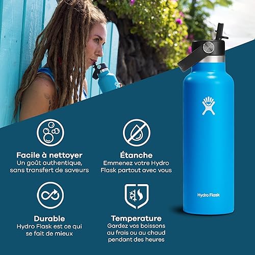 Hydro Flask Water Bottle 621 ml (21 oz) with Flex Straw Cap