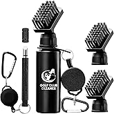 Golf Club Brush Cleaner with Golf Groove Sharpener Tool, 3 Replacement Brush Heads, 2 Retractable Clip，Golf Bag Golf Accessories for Men, Golf Gifts, Golf Ball Cleaner, Golf Cleaning Kit, Golf Stuff