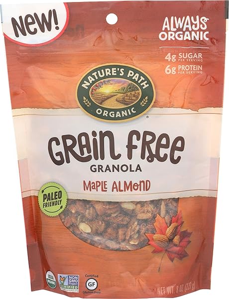 NATURES PATH ORGANIC MAPLE ALMOND GRAIN FREE GRANOLA, 8 OZ
