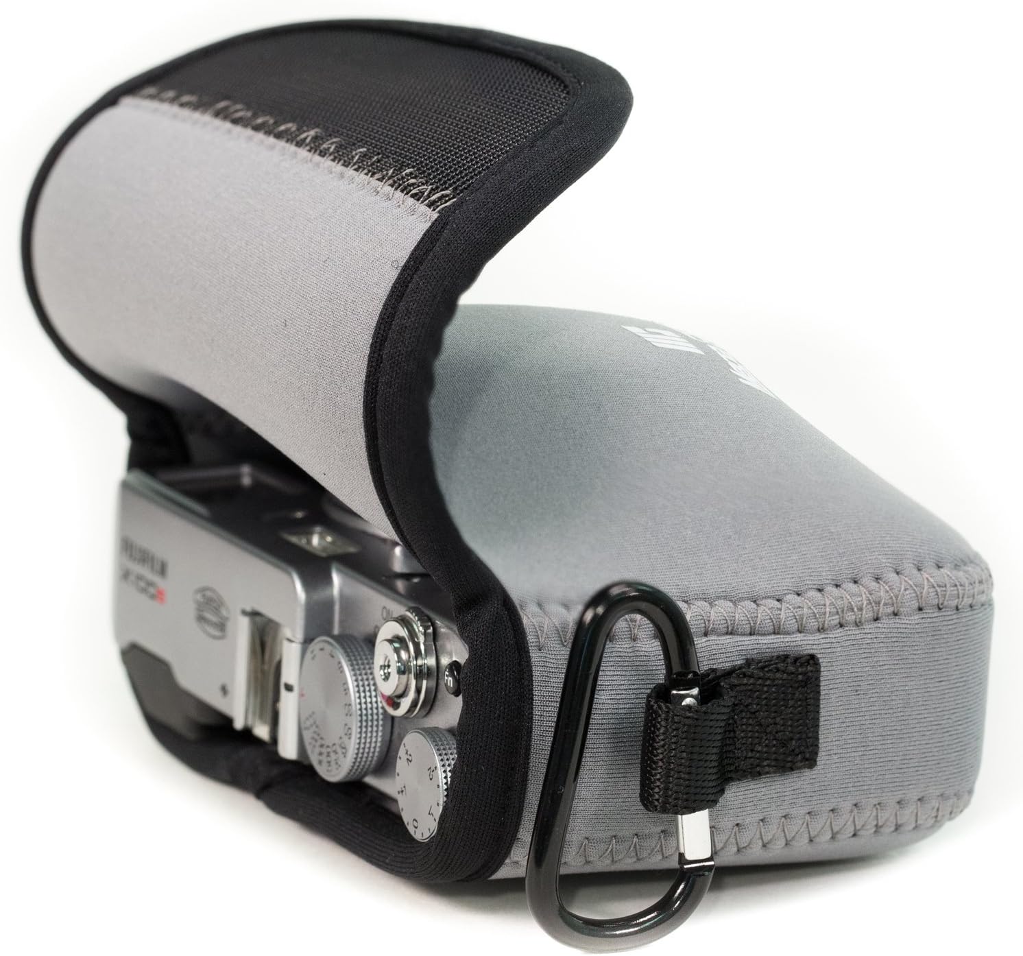 MegaGear MG1095 Ultra Light Neoprene Case with Carabiner for Fujifilm X100F/X100T/X100S Camera - Grey - Image 4