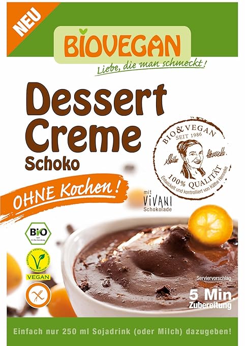 Biovegan Schoko Dessertcreme ohne Kochen, 10er Pack (10 x 250 ml)
