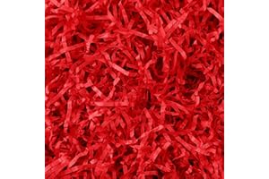 MARFOREVER 200g/7oz Christmas Red Crinkle Shredded Paper Filler for Gift Baskets, Red Raffia Grass Confetti Cut Paper Shred for Christmas Basket Stuffing Holiday Gift Box Bags Packaging Wrapping