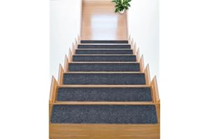 15 Sets of 8''x30 Non Slip Stair Treads Indoor,Children, Elderly, and Pets Carpet Stair Treads, Stair Runners for Wooden Step