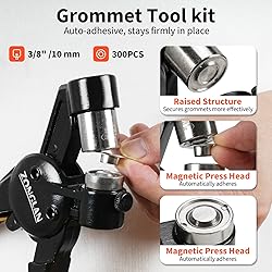 Grommet Tool Kit, 3/8 Inch Handheld Eyelet Kit Hole