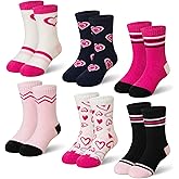 Eyean Kids Merino Wool Socks Boys Girls Thermal Winter Hiking Warm Thick Boot Cozy Toddler Crew Socks 6 Pairs