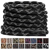 Stepace Wave Round Boot Laces [2 Pairs] Heavy Duty Shoelaces,Work Boots & Hiking Shoes