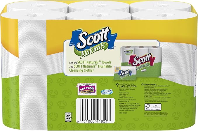Scott Naturals tube free bathroom tissue - 12 ct (054000418211)