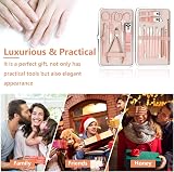URAQT Nail Clippers 18-Piece Manicure Set with Leather Case - Stainless Steel view 7