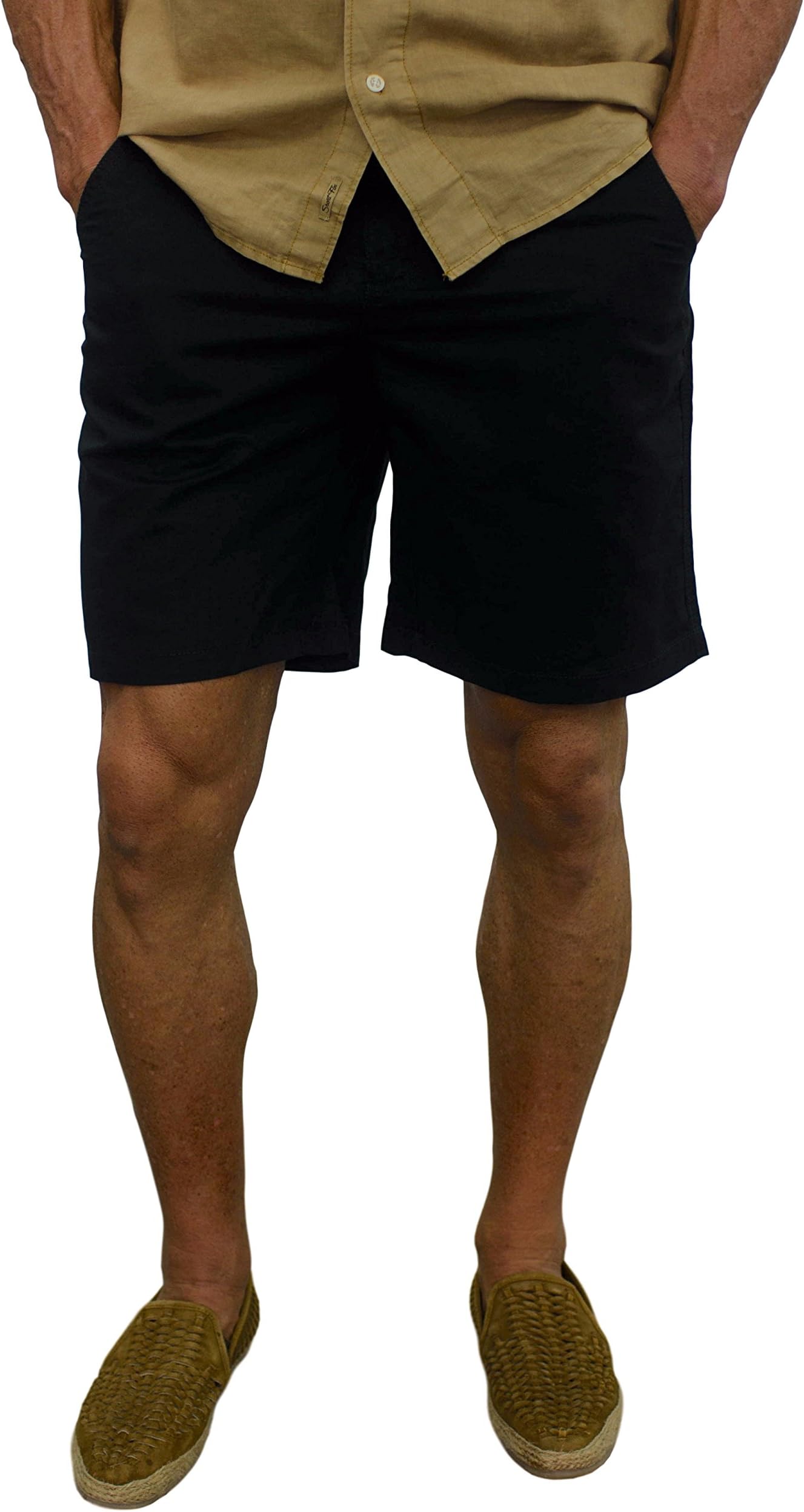 short fin Men's Linen Walking Shorts with A Drawstring