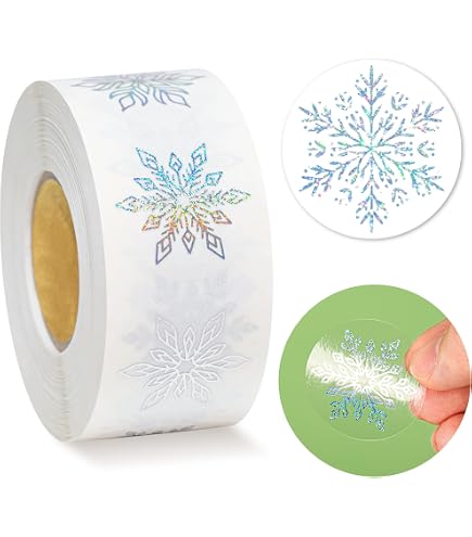 KUUQA Christmas Snowflake Stickers,960 PCS Snowflake Stickers For Christmas Decor Craft Supplies(12 Different Design