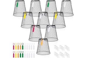BOLDWORKS Garden Cloches for Plants Plant Cloche Chicken Wire Cloche for Plants Rustproof Plant Cages to protect from Deer Animals in Outdoor Garden Set of 10 Includes 20 Labels and 30 Anchor Pins 9"x9"