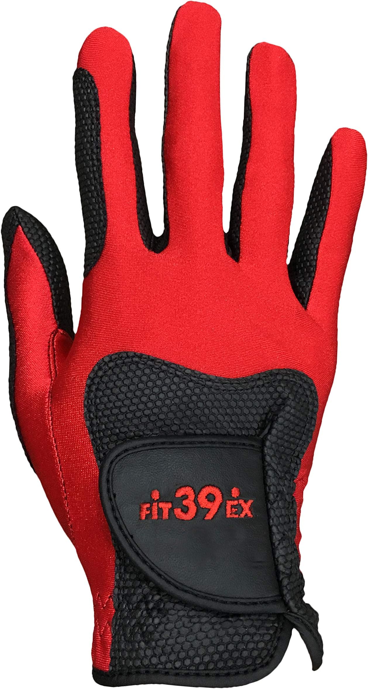 FiT39 Right Hand Golf Gloves (Red/Black, S)
