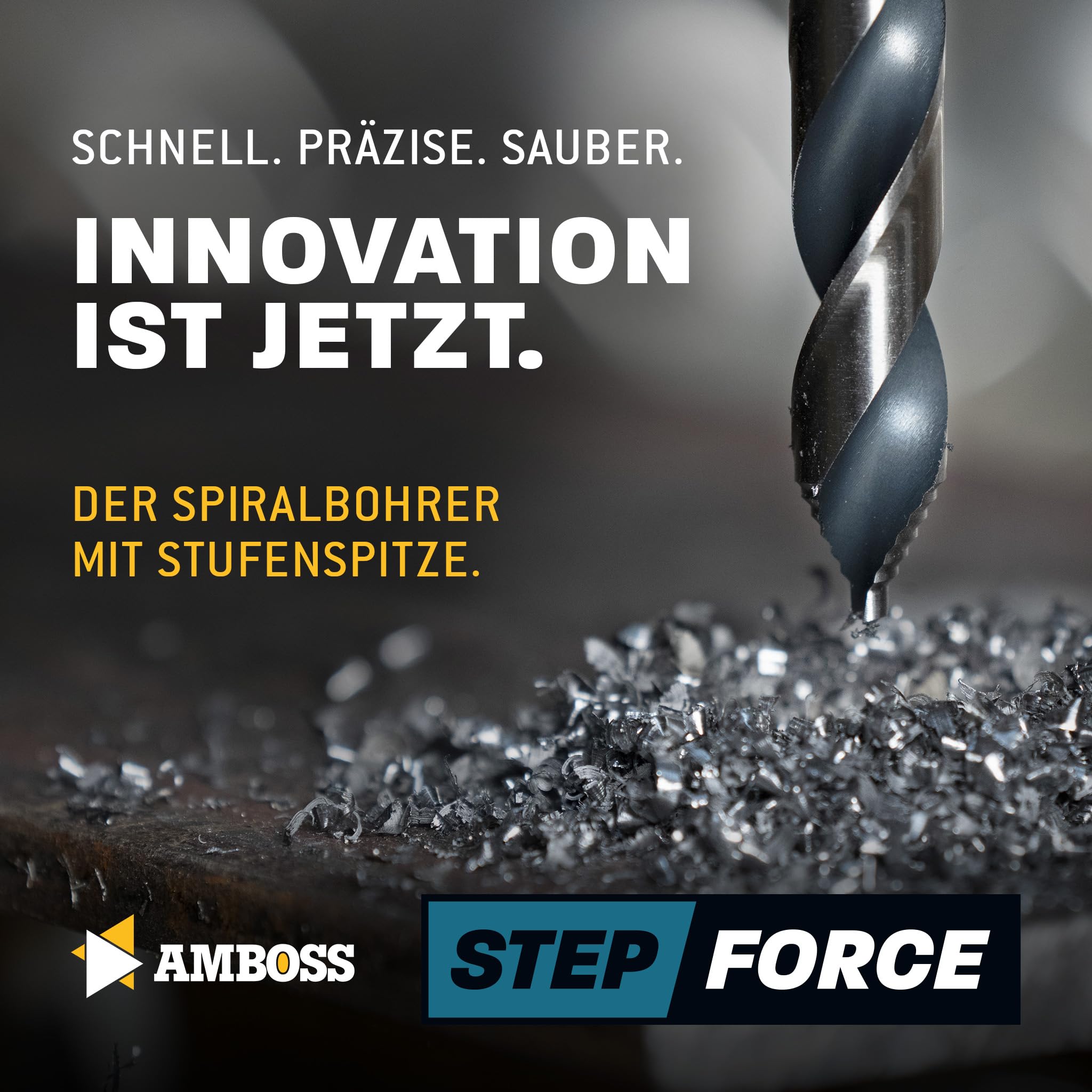 Spiralbohrer Step Force 5tlg. SET Ø4-10 mm - HSS-G DIN 338 für Stahl, Baustahl, Alu, Buntmetalle AMBOSS WERKZEUGE® Bohrer Bleche, Profile - Sechskant f. Bohrmaschine, Akkubohrer, Standbohrmaschine 2