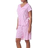 Karen Neuburger womens Short-sleeve Tee and Bermuda Short Pajama Set