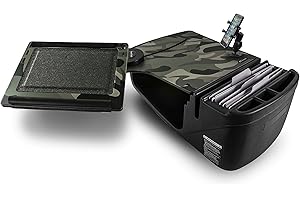 AutoExec AUE16072 Reach Front Seat Car Desk Green Camouflage Finish with Phone Mount