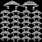 Yuefunny 24 Pcs Crystal Tiara Crowns for Women Bulk Rhinestone Princess Headband Crown with Combs Tiaras for Pageant Bridal Shower Wedding Birthday Prom Party Gifts