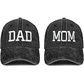 CMEPCBG Mom and Dad Hats Fathers Day Dad Mom Gifts Hat Embroidered Adjustable Baseball Caps Gift for Couples Parents