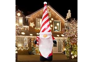 SHDEJTG 7ft Christmas Inflatable Outdoor Decoration Dwarf with Hat Inflatable Patio Decoration with Built-in LED Lights, Suitable for Christmas Holiday Party, Patio, Lawn, Garden Winter Decoration