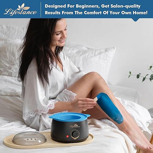Lifestance Complete Home Waxing Kit, L1 Hard Wax Warmer for Hair