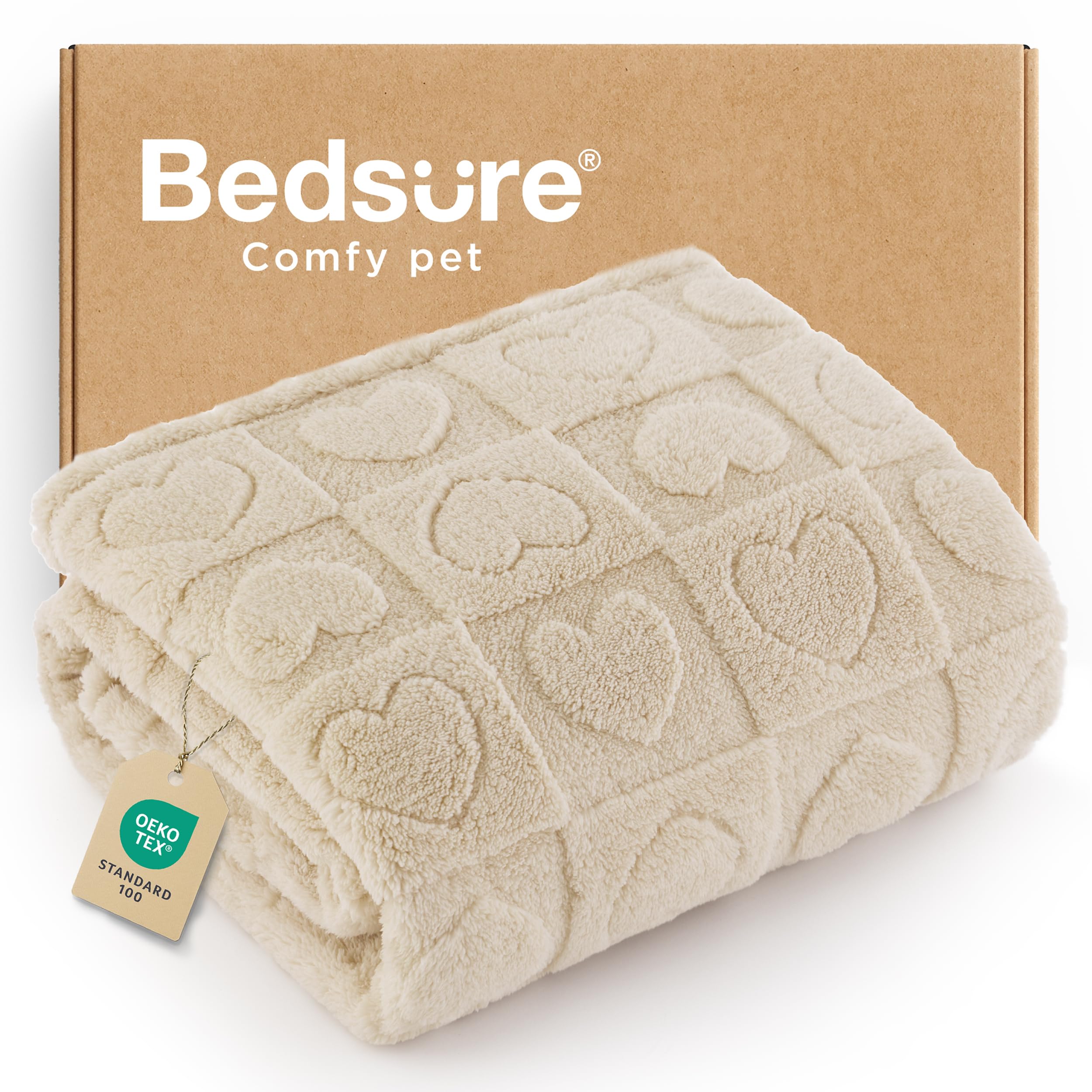 Photo 1 of Bedsure Dog Blankets for Small Dogs Washable - Fluffy Fuzzy Cat Puppy Blanket with Premium 300GSM Coral Fleece Soft for Pet Kitten Doggy, White, 25x35IN