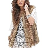 Tanming Women's Fashion Autumn and Winter Warm Short Faux Fur Vests