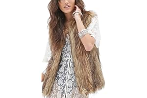 Tanming Women's Fashion Autumn and Winter Warm Short Faux Fur Vests