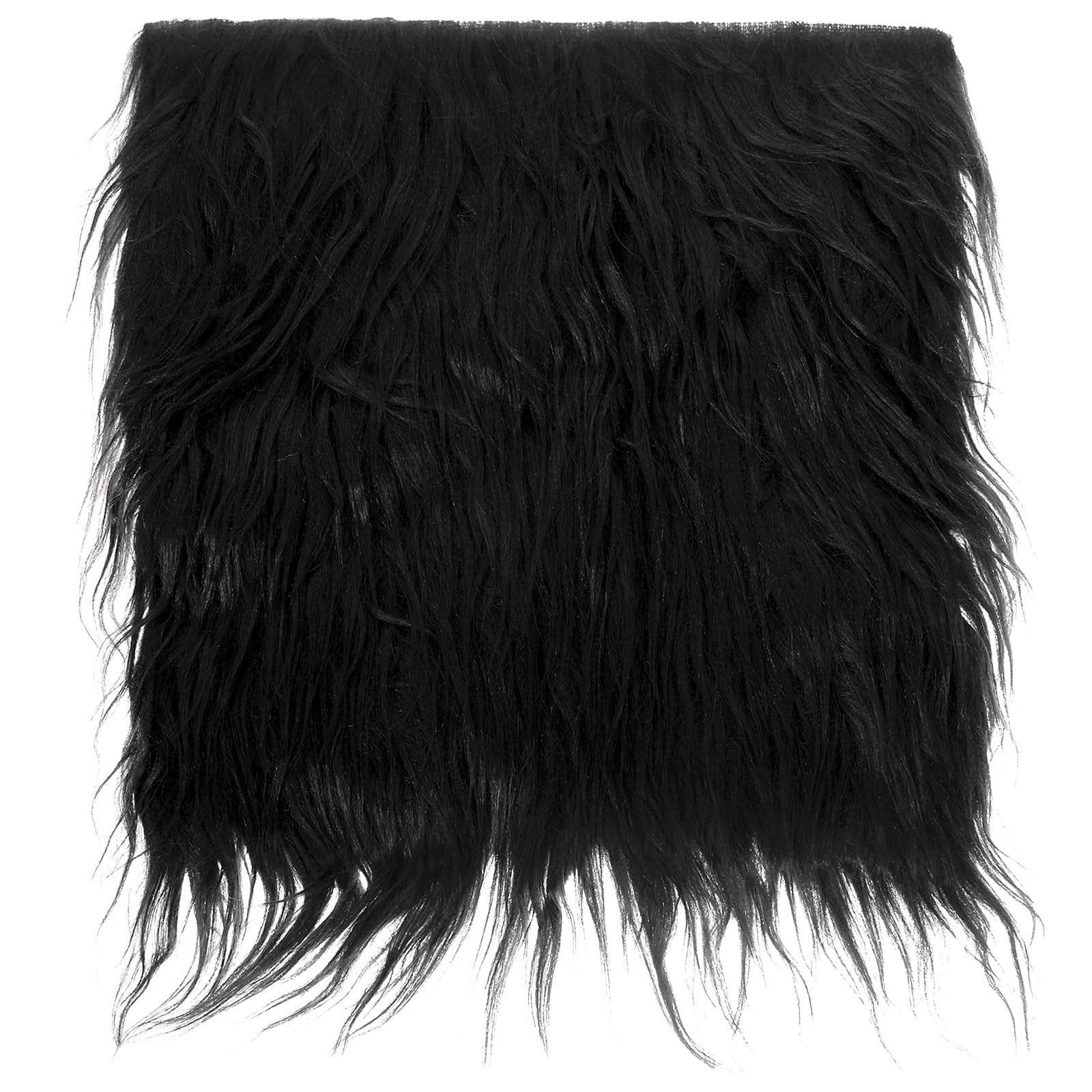 PATIKIL Plush Faux Fur Fabric Square, 10" x 10" Fluffy Faux Fur Patches Cuts for DIY Crafts Christmas Halloween Gnome Beard, Black — image 1