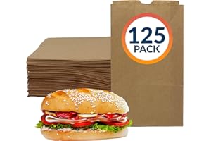 Reli. Brown Paper Lunch Bags (125 Pack) | 6 lb Brown Lunch Bags, Luncheon Sacks for Snacks and Gifts | Medium Size, Kraft Paper | Multipurpose for Lunch, Snacks, Gifts, Arts & Crafts, DIY