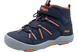 i78 Kids Boys Girls Boots Synthetic Leather Mid Sneakers Non-Slip Lightweight for Outdoor Running Trekking Trail Walking Sport Hook and loop Anti Collision
