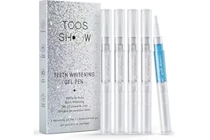 TOOS SHOW 5 x Teeth Whitening Pen Gel (4+1 Desensitizing Gel), No Sensitivity Teeth Whitening Gel Kit, Effective Teeth Whitener, Travel-Friendly Tooth Whitening Pen, Carbamide Peroxide Tooth Bleaching