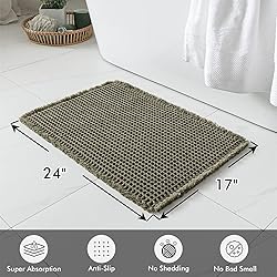 MIULEE Set of 2 Waffle Bathroom Rugs, Super