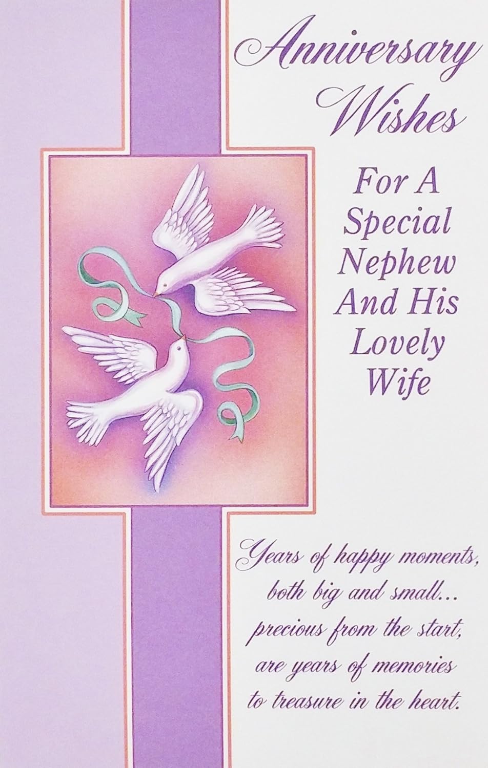 Amazon Com Anniversary Wishes For A Special Nephew And His Lovely Wife Greeting Card May Each And Every Day Of The Coming Year Be A Celebration Of Your Love Office Products